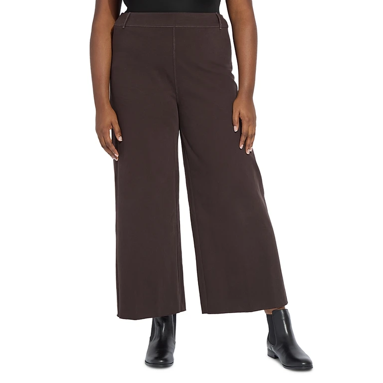 Lysse Plus Erin High Waist Wide Leg Jeans in Double Expresso