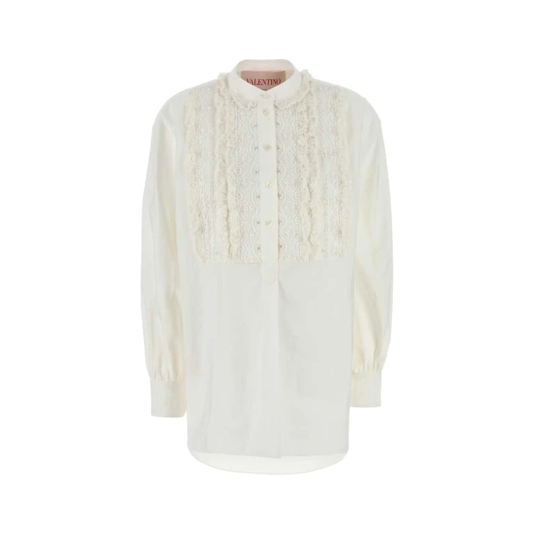 Valentino Garavani White Cotton Blend Blouse