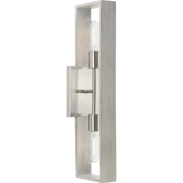 Brushed Nickel Two Light Wall Bracket from the Boundary Collection