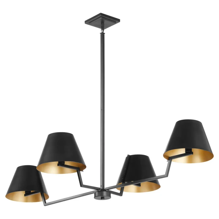 Matte Black Linear Chandelier from the Bliss Collection