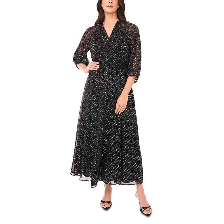 Vince Camuto Split Neck Maxi Dress