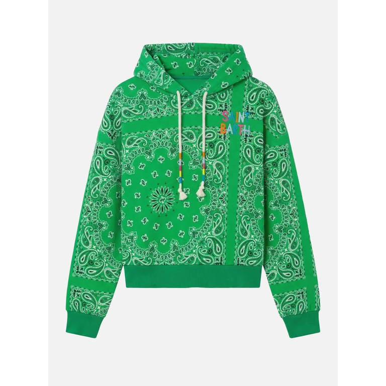 Mc2 Saint Barth Cotton Hoodie With Bandanna Print Sweatshirt - Women