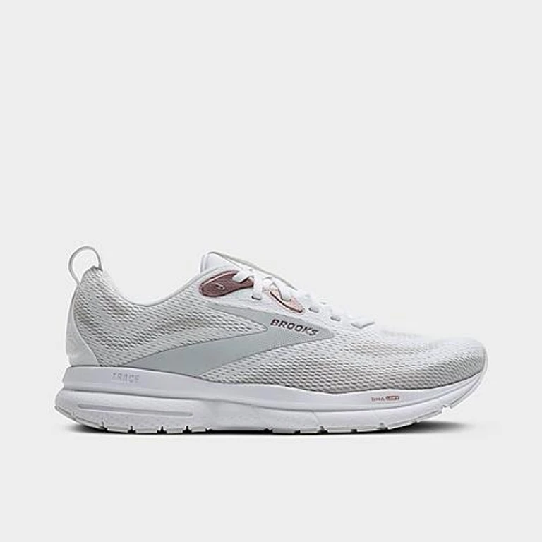 Brooks Women's Trace 4 Running Shoes in White/Oyster/Rose Size: 5.5