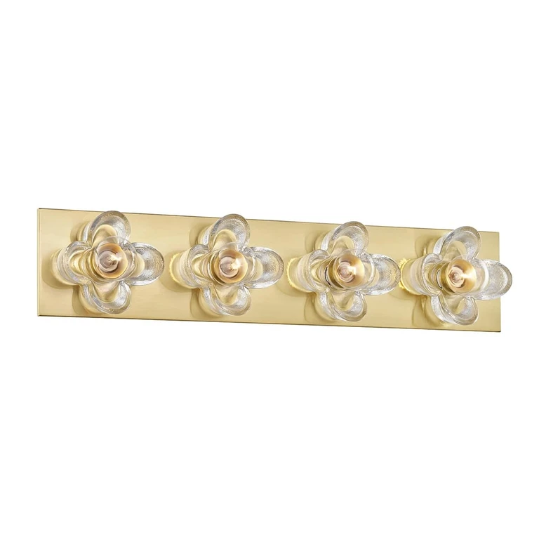 Mitzi Shea 4-Light Bathroom Vanity Light in Aged Brass