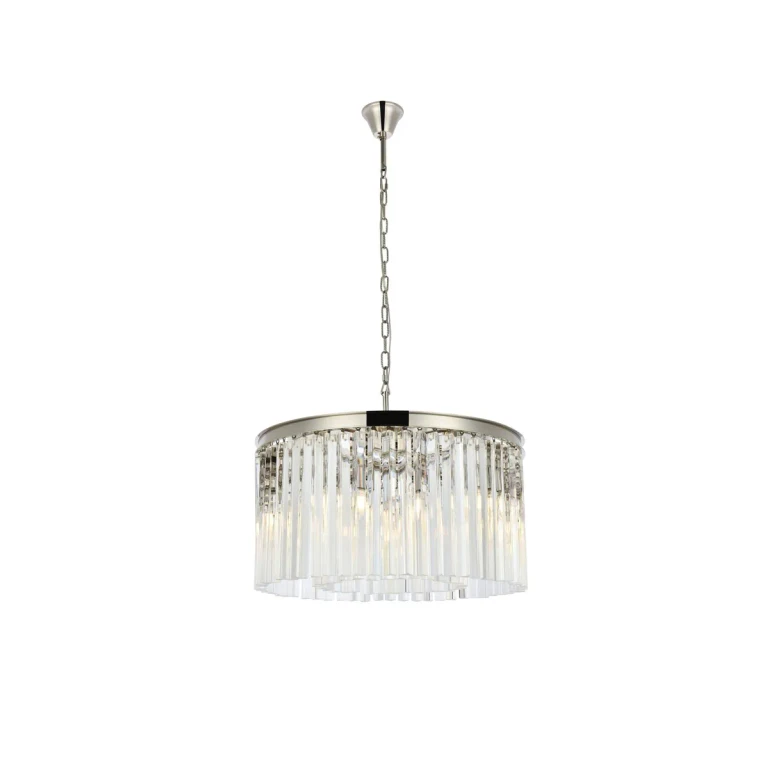 Polished Nickel Eight Light Chandelier from the Sydney Collection