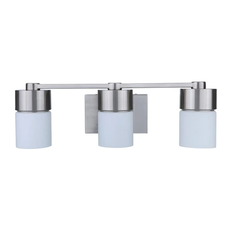 District 3-Light Bathroom Vanity Light in Brushed Polished Nickel