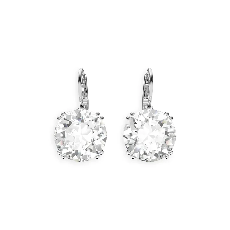 Swarovski Millenia Octagon Cut Drop Earrings in Rhodium Plated