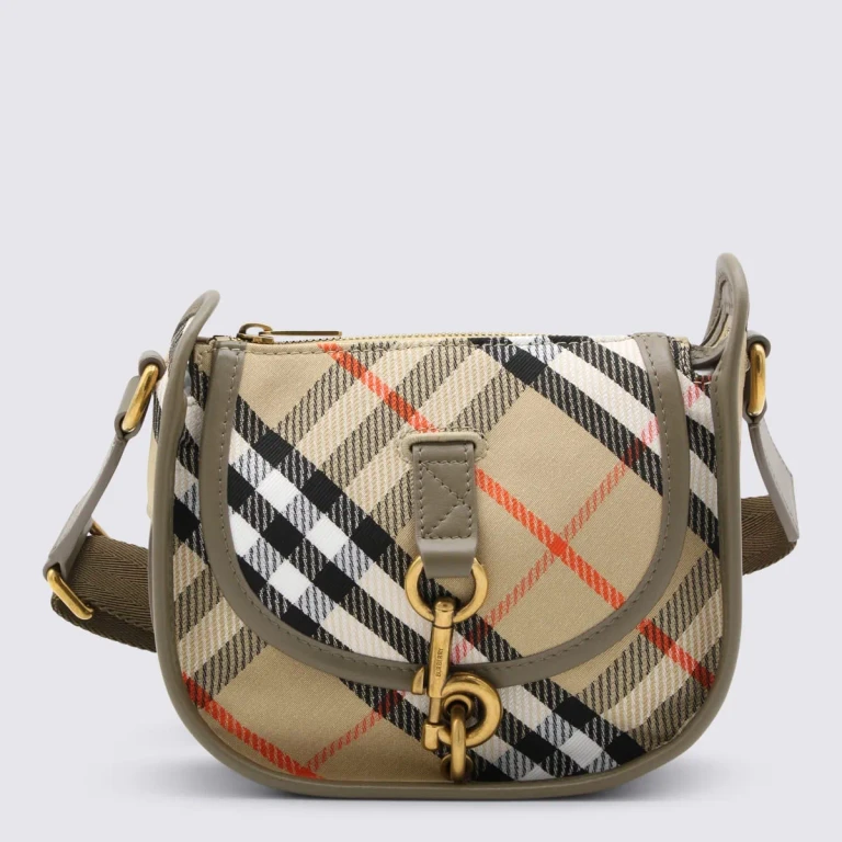 Beige Cotton Crossbody Bag