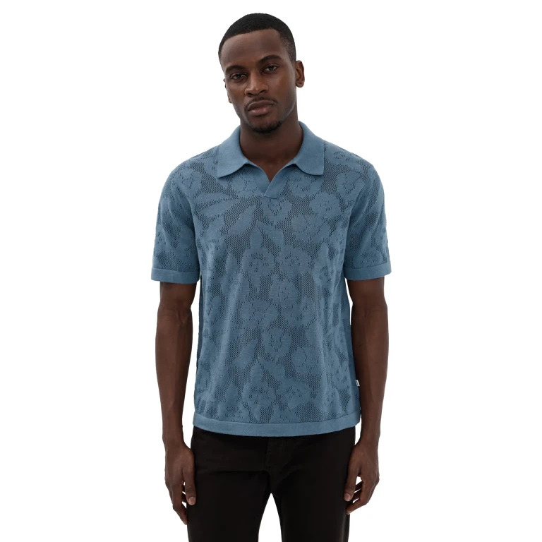 NN07 Ryan Pointelle Polo Stone Blue S