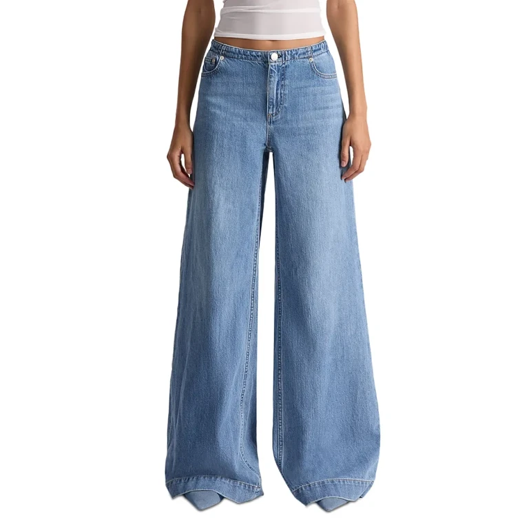 Alice and Olivia Slay Low Rise Wide Leg Jeans in Celine Vintage