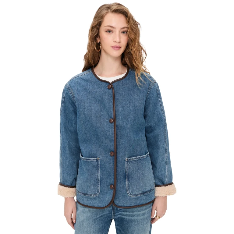 Madewell Denim & Sherpa Jacket in Petersburg Wash Petersburg Wash L