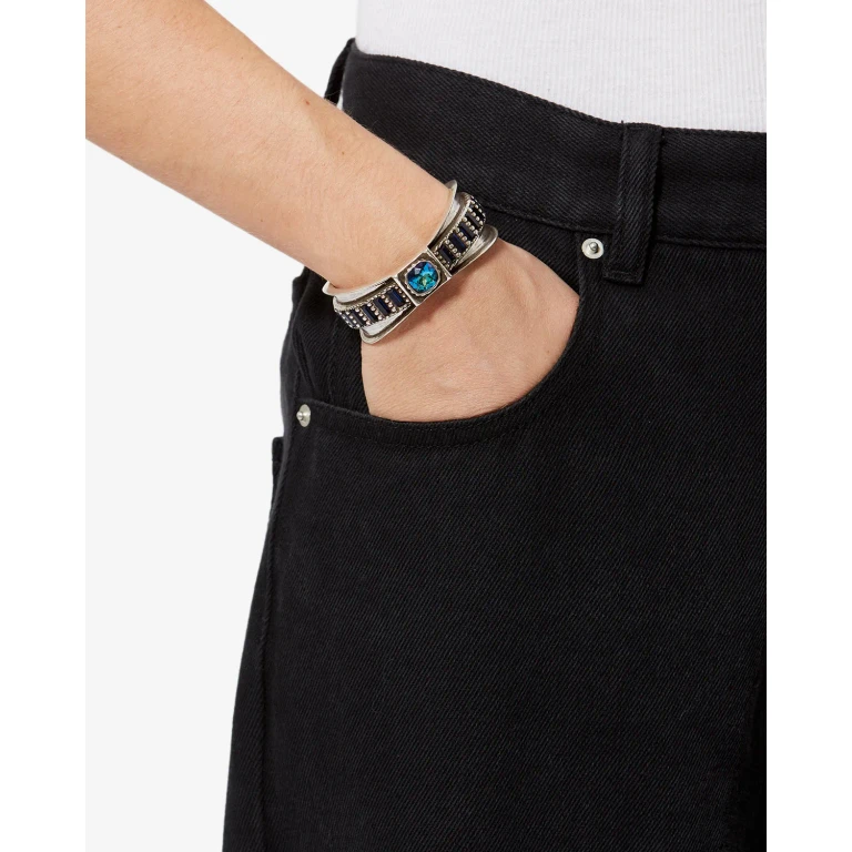Bracelet Olga - Femme - Bleu Marine-argenté - Taille T2 - Isabel Marant