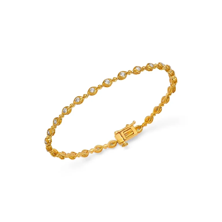 Diamond Bezel Bracelet in 14K Yellow Gold, 1.0 tcw