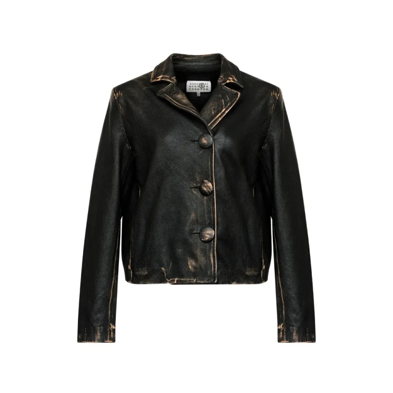 Mm6 Maison Margiela 버튼드 레더 재킷