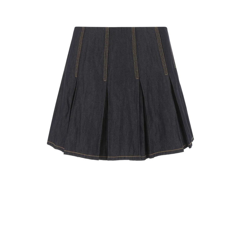 Bottega Veneta Dark Blue Denim Mini Skirt