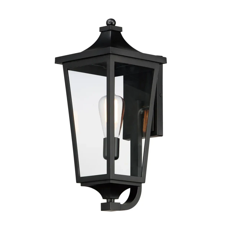 Black One Light Outdoor Wall Sconce from the Sutton Place VX Collection