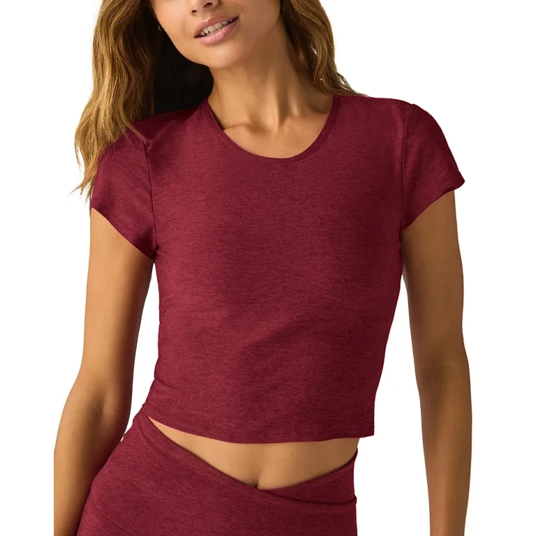 Beyond Yoga Featherweight Let Go Twist Back Cropped Tee
