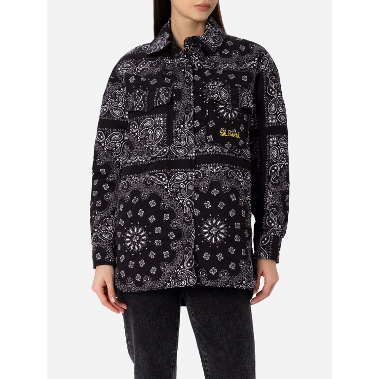 MC2 Saint Barth Kimmy Black Bandana Print Padded Jacket