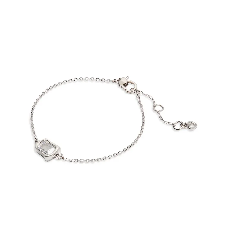 kate spade new york Molten Clear Glass Solitaire Chain Link Bracelet