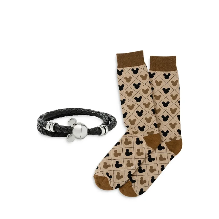 Cufflinks Inc Mickey Silhouette Socks & Bracelet Gift Set