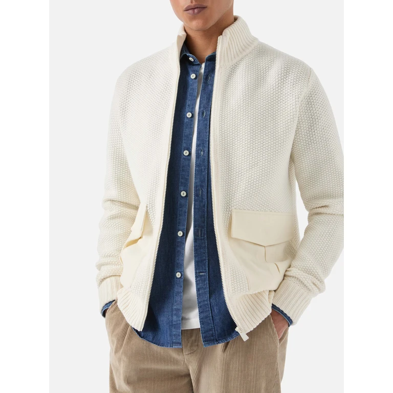 MC2 Saint Barth Knitted Bomber Andermatt With Felt Pockets