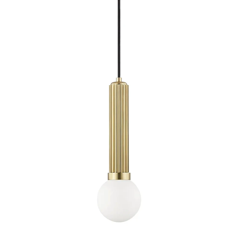 Aged Brass One Light Pendant from the Reade Collection