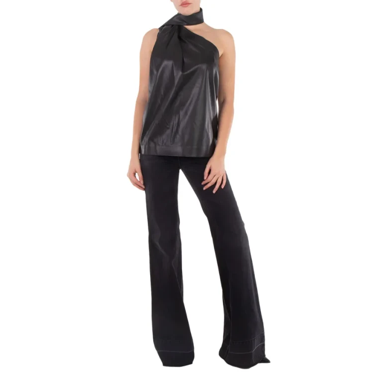 Stella McCartney Black Falabella Cotton Denim Flared Leg Jeans