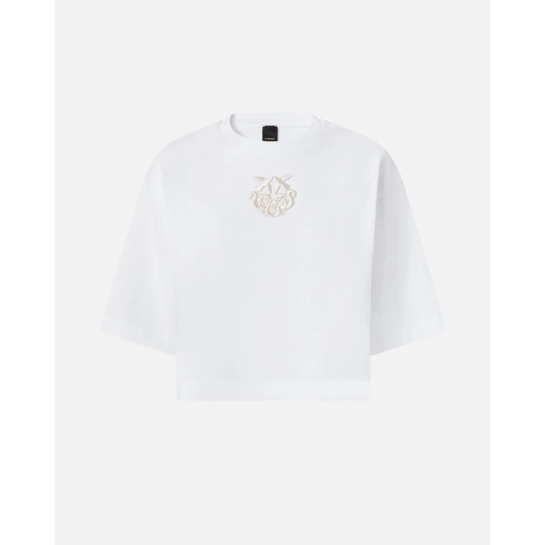 Pinko - T-shirt cropped à broderie Love Birds - XS