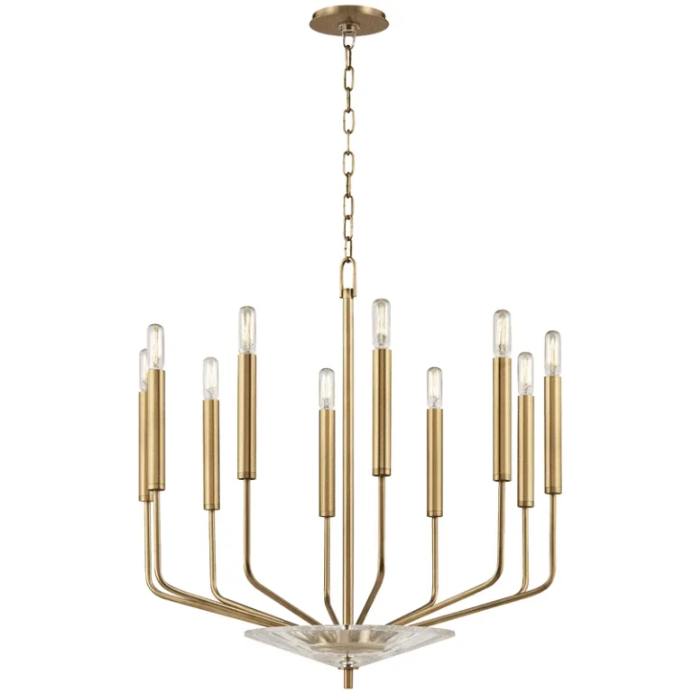 Gideon 10-Light Chandelier in Aged Brass