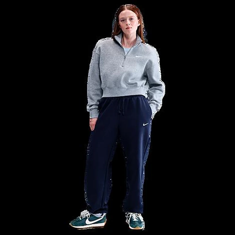 Nike Women's Sportswear Phoenix Fleece Oversized High-Waisted Jogger Pants in Midnight Navy/Sail Size: XXS