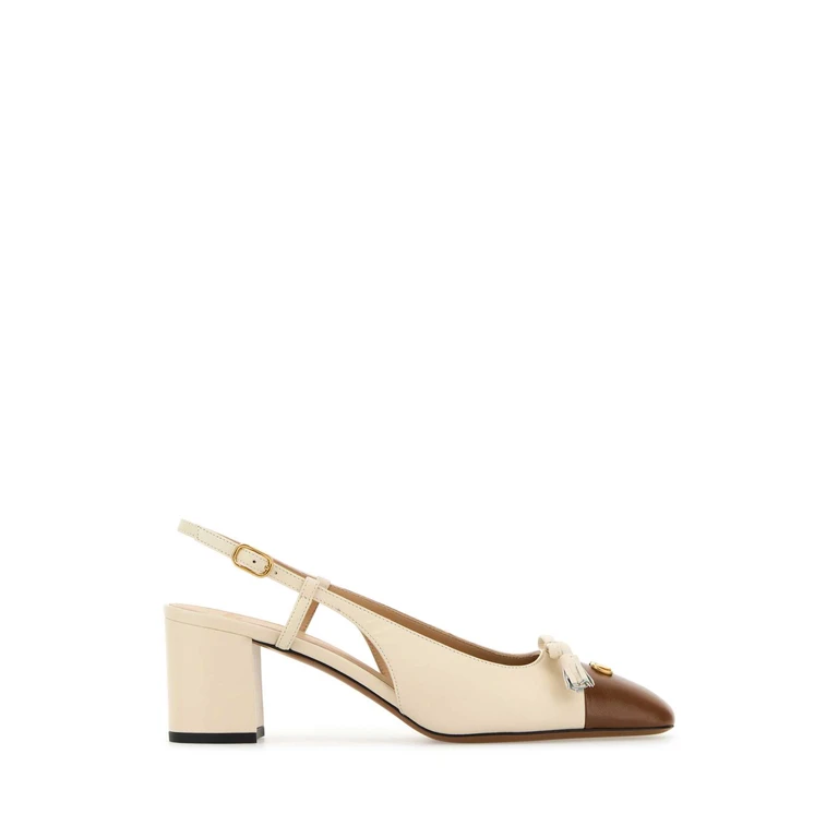 Valentino Garavani Sand Leather Vlogo Signature Pumps Butterwhitetobacco Scarpe Con Tacco - Women