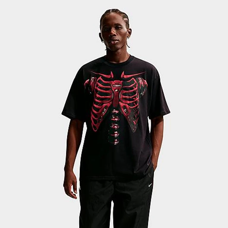 Nike Men's Sportswear Anatomy of Air Graphic T-Shirt in Black/Team Crimson Size: XS