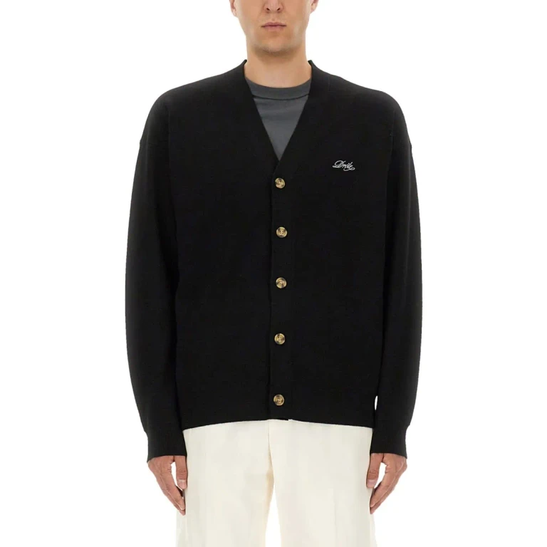 Drôle de Monsieur Cardigan With Logo Embroidery