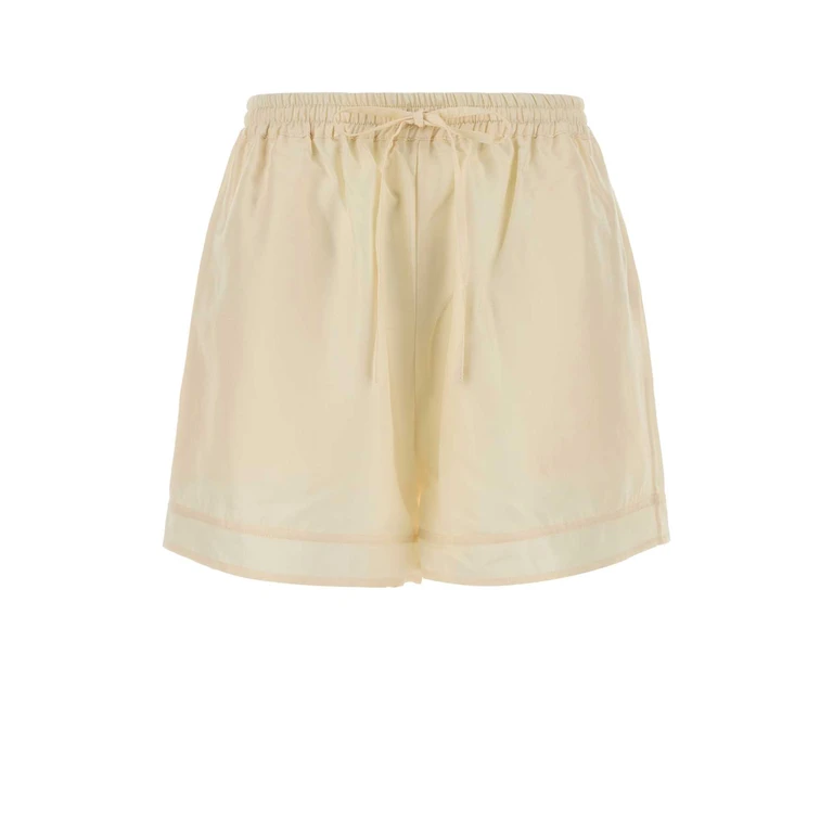 Le Kasha Cream Twill Shorts Exterior: Silk - Women
