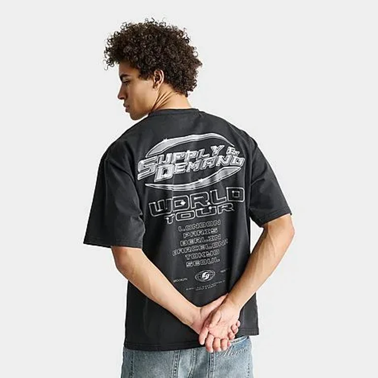 Supply & Demand Men's Tuscan Graphic T-Shirt in Washed Black Size: Small