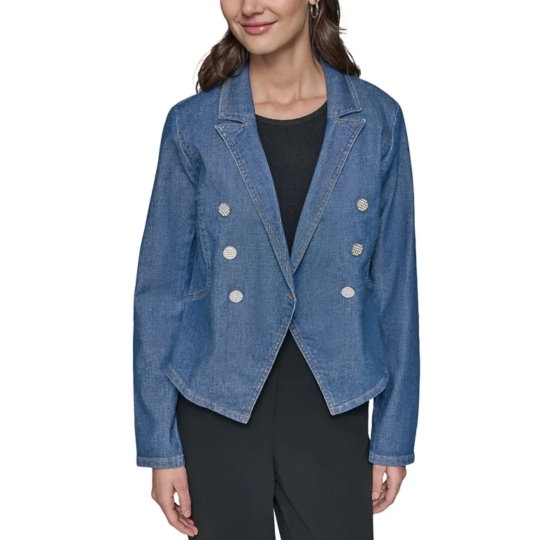 Karl Lagerfeld Paris Asymmetric Denim Blazer