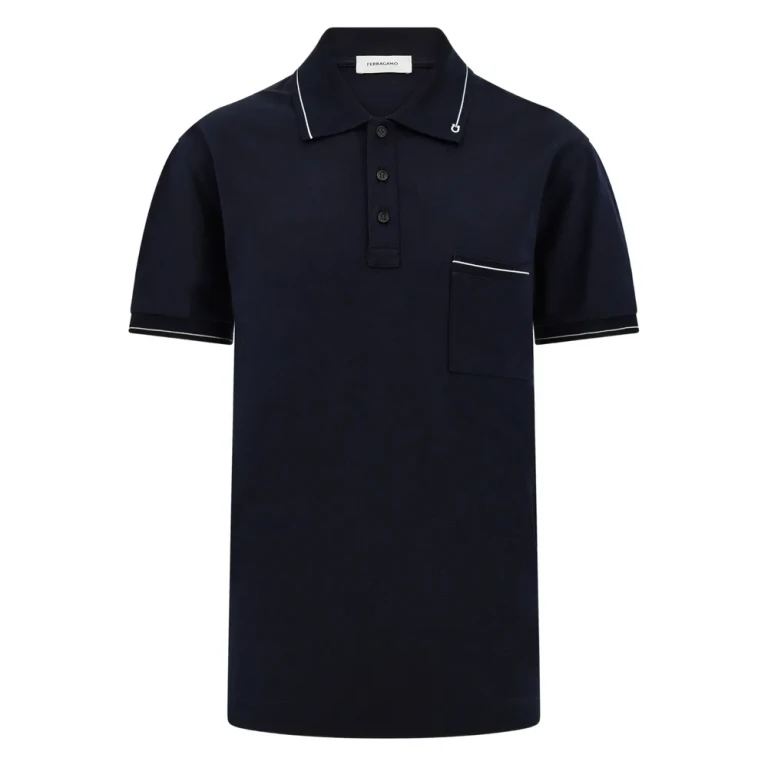 Ferragamo Gancini Pocket Trim Polo Shirt