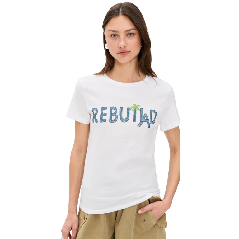 Unfortunate Portrait Rebuild LA Women's Boyfriend Tee White XL