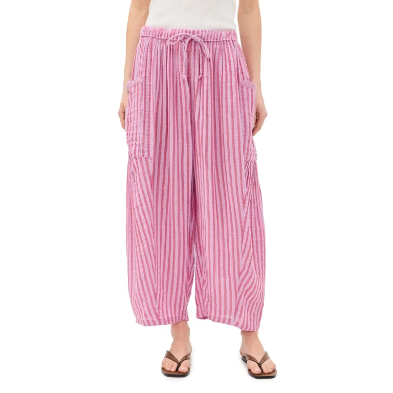 Free People Striped Quinn Pants Strawberry Combo XL