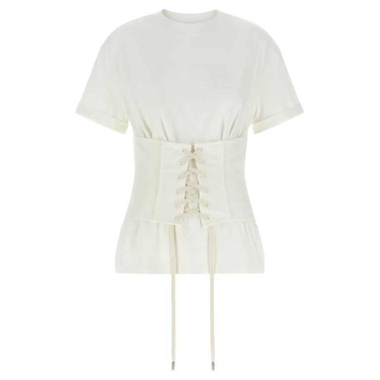 Alexander McQueen Corset T-Shirt White Cotton - Women