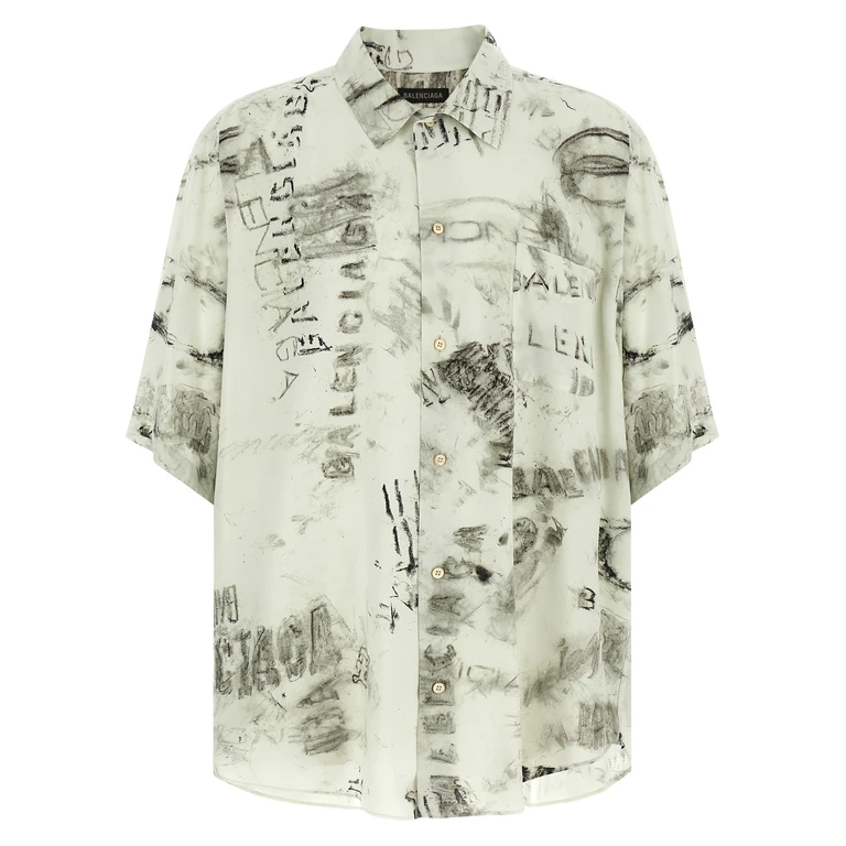 Balenciaga Gray Viscose Blouse - Men