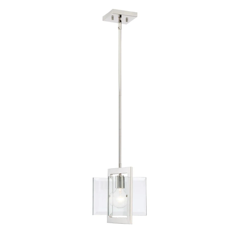 Polished Nickel One Light Mini Pendant from the Ethan Collection
