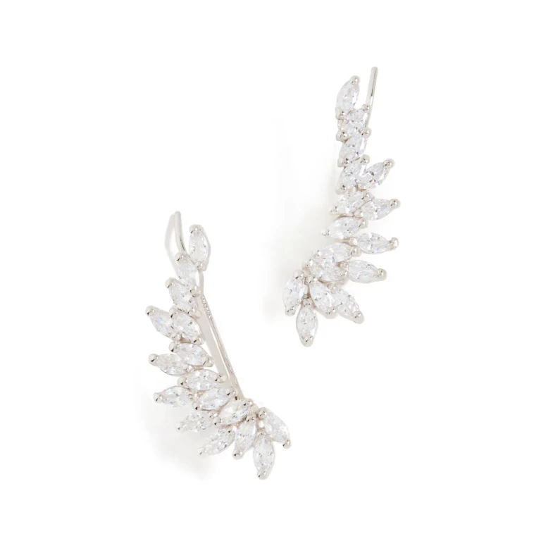 SHASHI 14k Isabella Ear Climber White Gold One Size