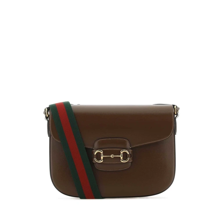 Brown Leather 1955 Horsebit Shoulder Bag