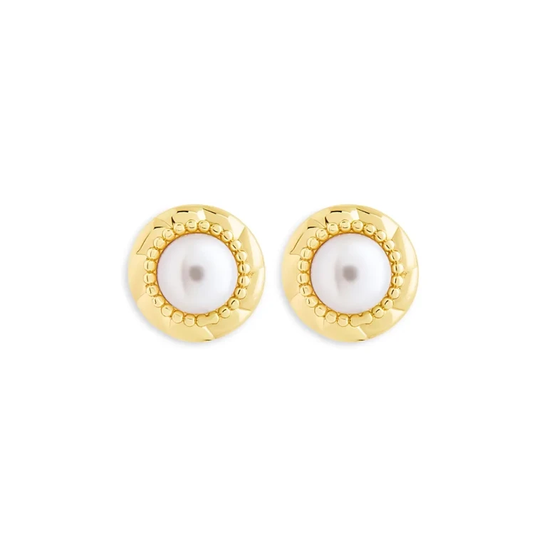 Sterling Forever Eudora Imitation Pearl Stud Earrings
