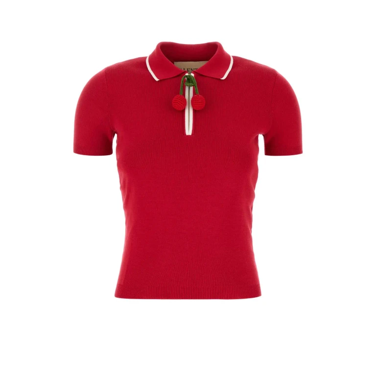 Valentino Garavani Navy Blue Cotton Polo Shirt