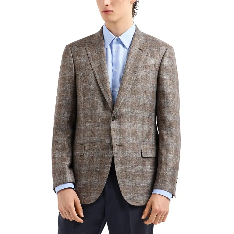 Emporio Armani Plaid Single Breasted Blazer