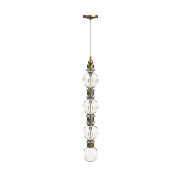 Aged Brass LED Pendant from the Avra Collection