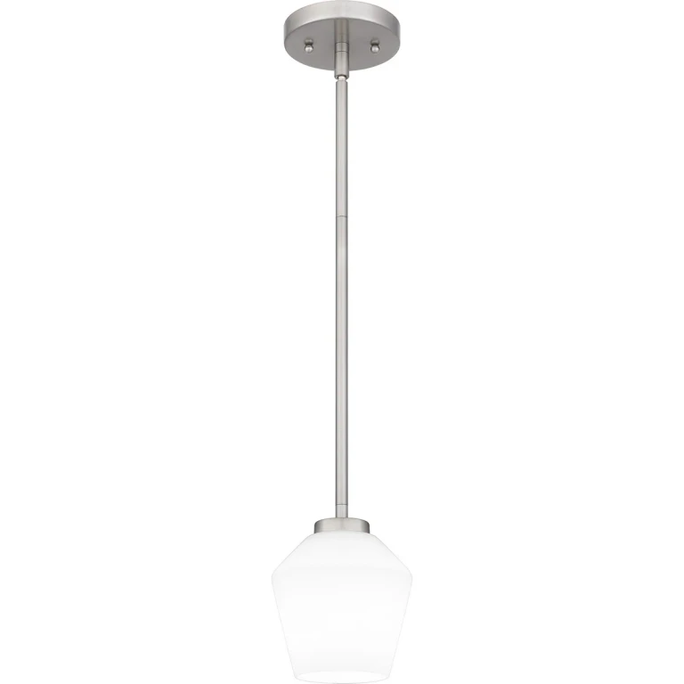 Brushed Nickel One Light Mini Pendant from the Nielson Collection