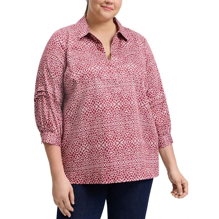 Foxcroft Plus Frankie Popover Top